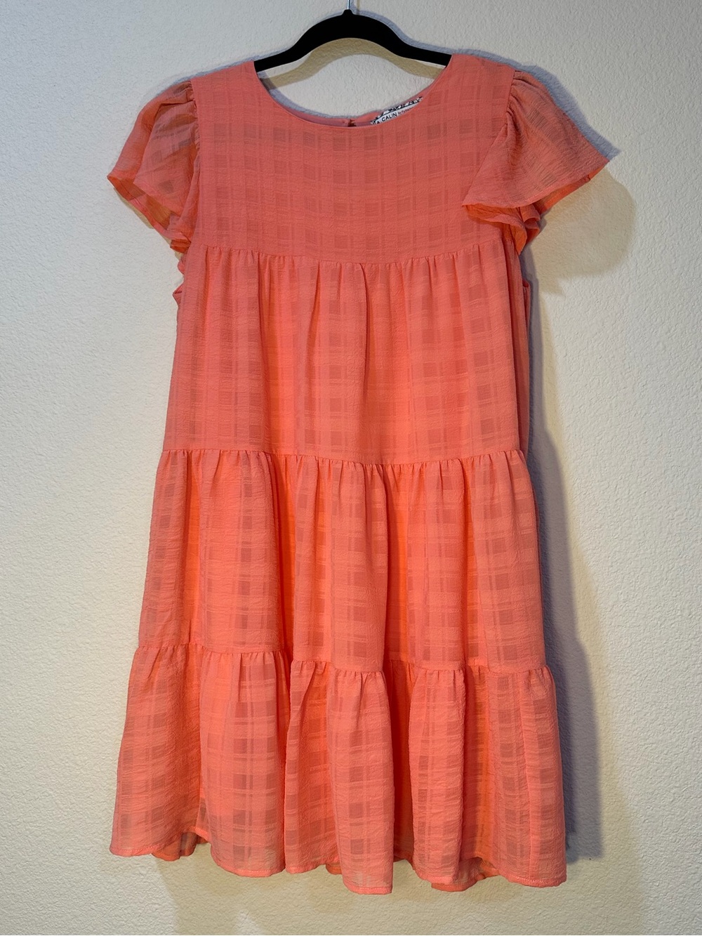 Coral Tiered Summer Dress